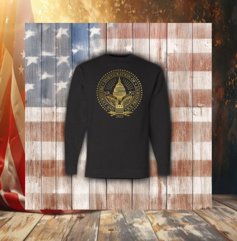 2025 Trump Inaugural Seal Black Crewneck Fleece Sweatshirts