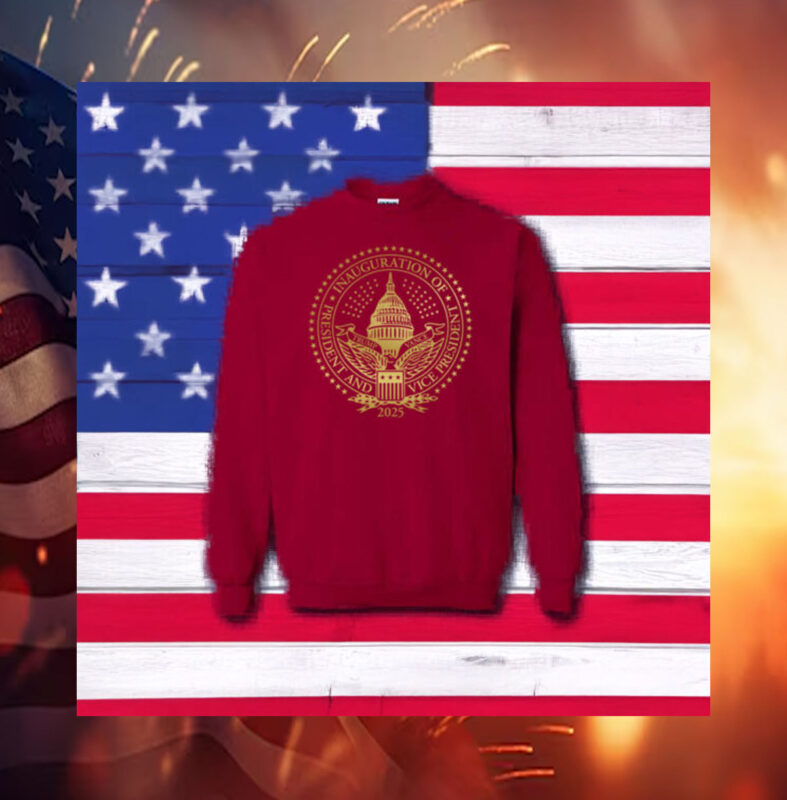 2025 Trump Inaugural Seal Cardinal Crewneck Fleece Sweatshirts