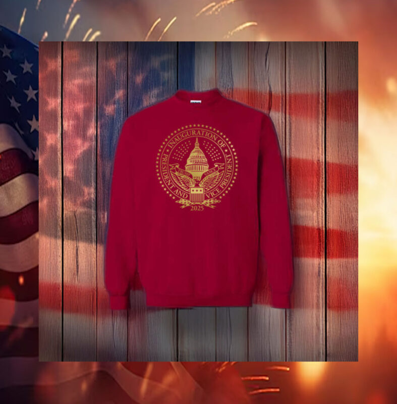 2025 Trump Inaugural Seal Cardinal Crewneck Fleece Sweatshirts