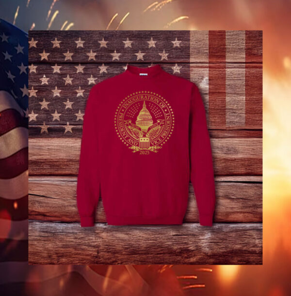 2025 Trump Inaugural Seal Cardinal Crewneck Fleece Sweatshirts