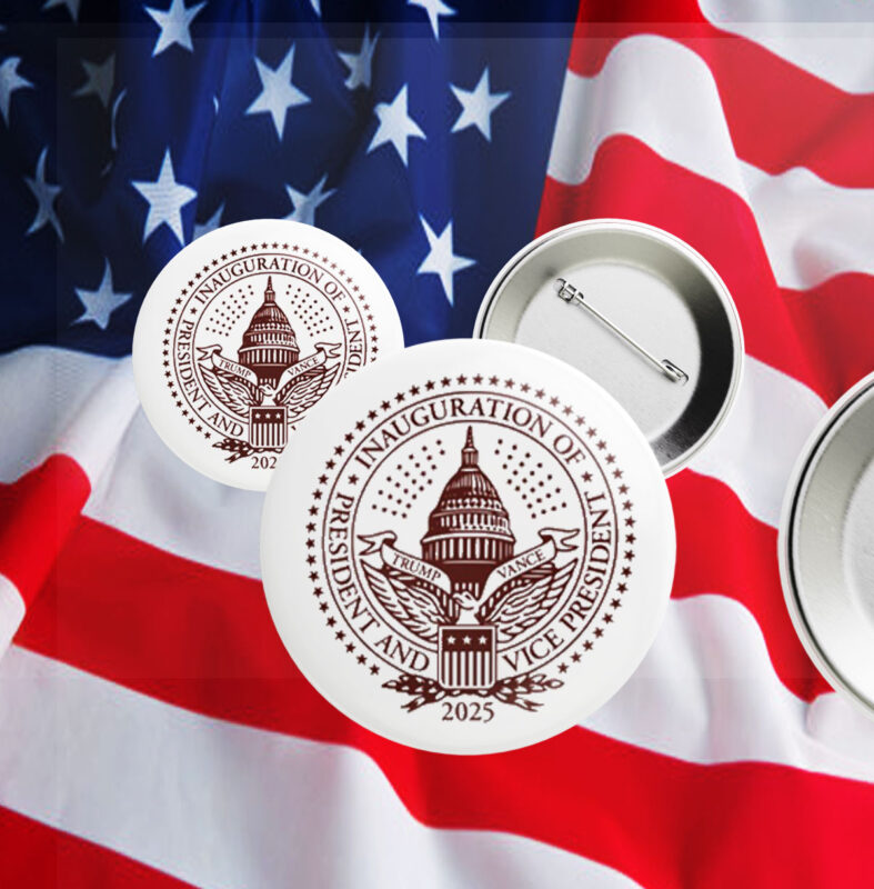 2025 Trump Inaugural Seal White Pin Buttons