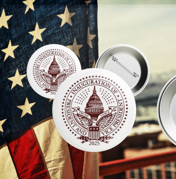 2025 Trump Inaugural Seal White Pin Buttons