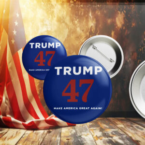 Trump 47 Make America Great Again Navy Pin Buttons