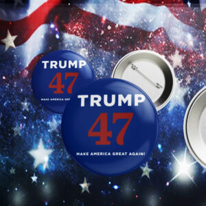 Trump 47 Make America Great Again Navy Pin Buttons