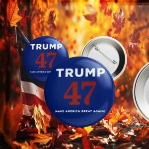 Trump 47 Make America Great Again Navy Pin Buttons