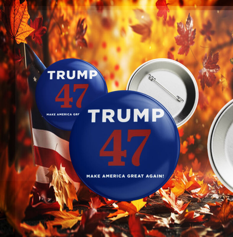 Trump 47 Make America Great Again Navy Pin Buttons