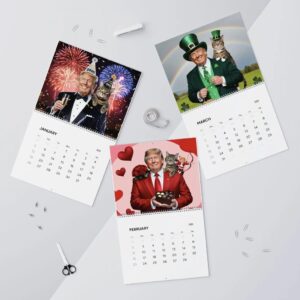 Trump Calendar 2025 All Season - Trump With Cat New Year Wall Calendar