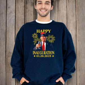 Donald Trump Drink Wine Party Happy Inauguration 01.20.2025 T-Shirt