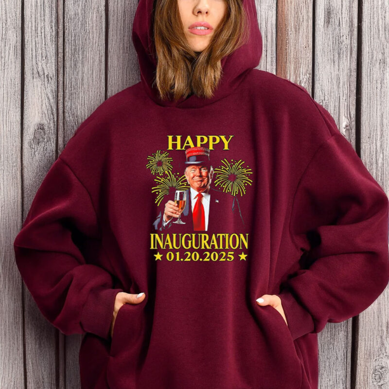 Donald Trump Drink Wine Party Happy Inauguration 01.20.2025 T-Shirt