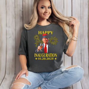 Donald Trump Drink Wine Party Happy Inauguration 01.20.2025 T-Shirt