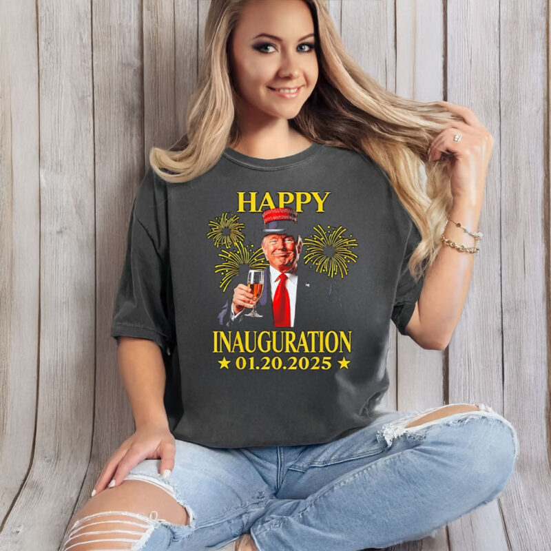 Donald Trump Drink Wine Party Happy Inauguration 01.20.2025 T-Shirt