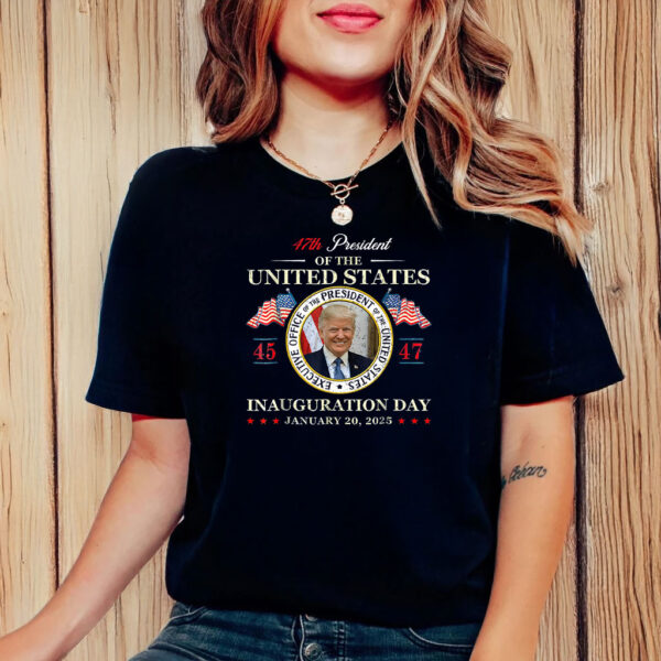 Donald Trump Inauguration Day 2025 47th President USA Flag T-Shirt