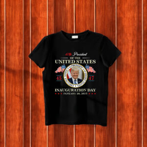 Donald Trump Inauguration Day 2025 47th President USA Flag T-Shirt