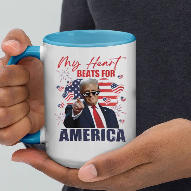 My Heart Beats For America Support Trump For President 2025 Mug