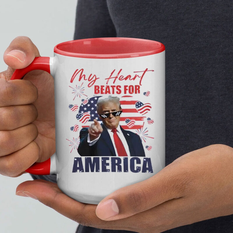 My Heart Beats For America Support Trump For President 2025 Mug