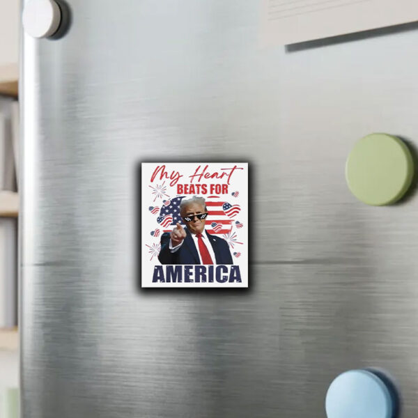 My Heart Beats For America Support Trump For President 2025 Sticker ,Car Magnet