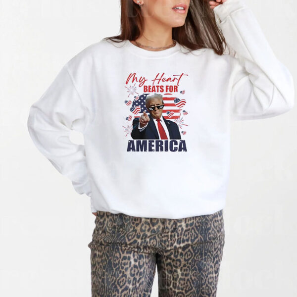 My Heart Beats For America Support Trump For President 2025 T-Shirt