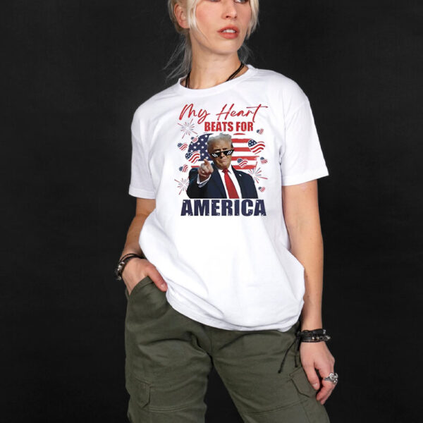 My Heart Beats For America Support Trump For President 2025 T-Shirt