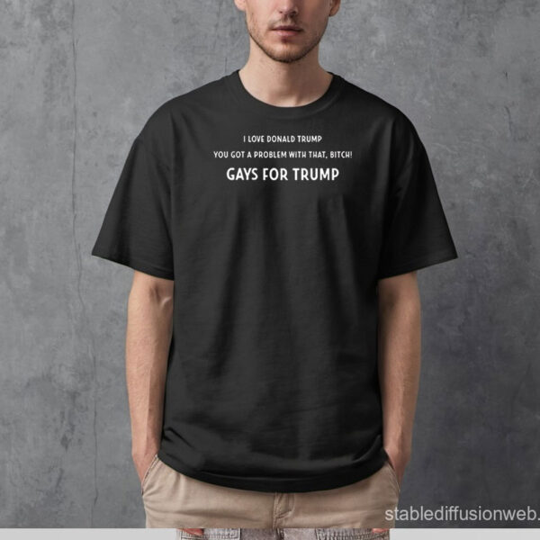 Official I Love Donald Trump You Got A Problem With That, Bitch Gays For Trump Shirt