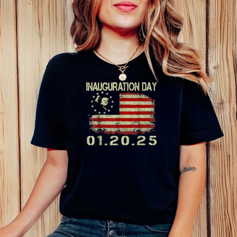 President Donald Trump Inauguration Day 2025 USA Flag T-Shirt